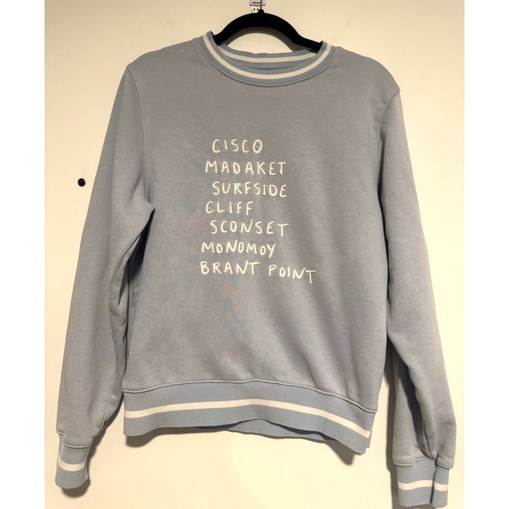 Ellsworth‎ + Ivey Nantucket Crewneck Sweatshirt XS Blue Coastal Graphic Preppy